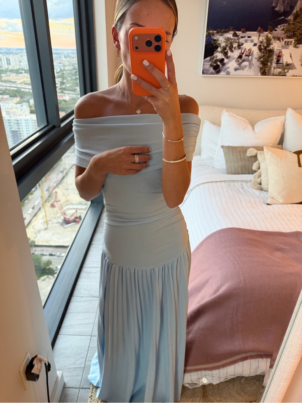 Lioness One-Shoulder Light Blue Maxi Dress